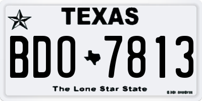 TX license plate BDO7813