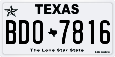 TX license plate BDO7816
