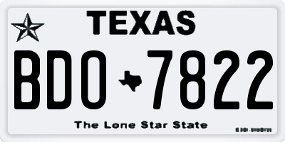 TX license plate BDO7822