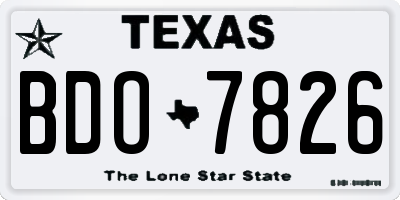 TX license plate BDO7826