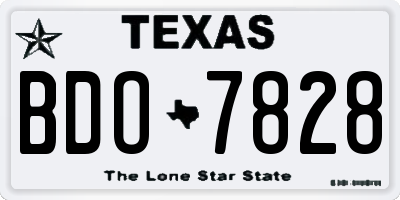 TX license plate BDO7828
