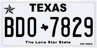 TX license plate BDO7829