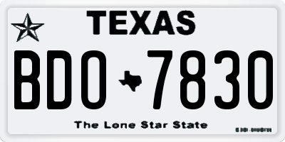 TX license plate BDO7830
