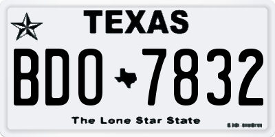 TX license plate BDO7832