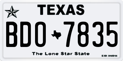 TX license plate BDO7835