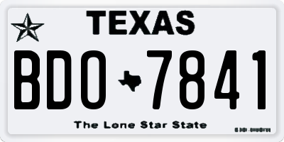 TX license plate BDO7841
