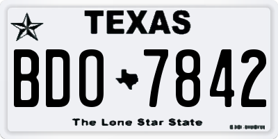 TX license plate BDO7842