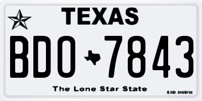 TX license plate BDO7843