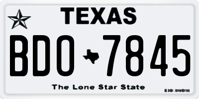 TX license plate BDO7845