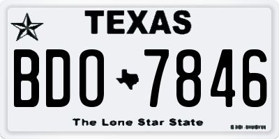 TX license plate BDO7846