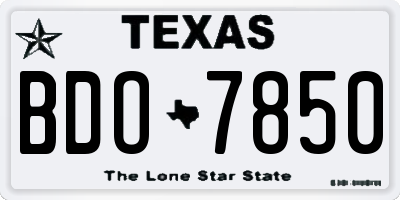 TX license plate BDO7850