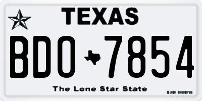 TX license plate BDO7854