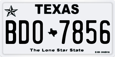 TX license plate BDO7856
