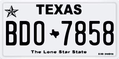 TX license plate BDO7858