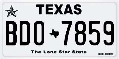 TX license plate BDO7859