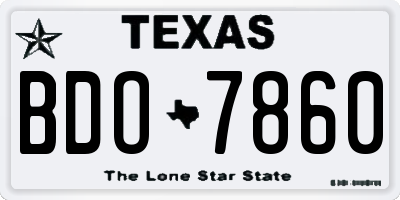 TX license plate BDO7860