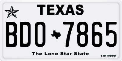 TX license plate BDO7865