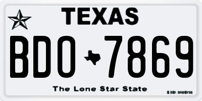 TX license plate BDO7869