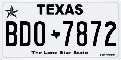 TX license plate BDO7872