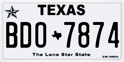 TX license plate BDO7874