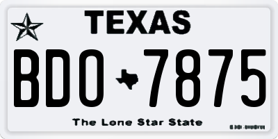TX license plate BDO7875
