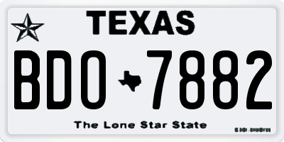 TX license plate BDO7882