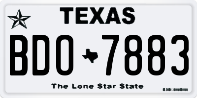 TX license plate BDO7883