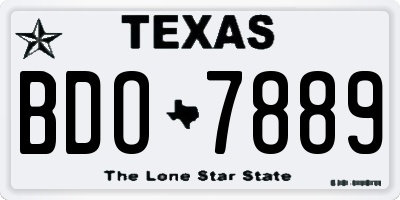 TX license plate BDO7889