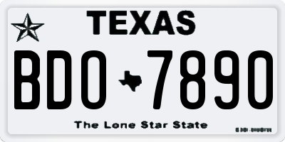TX license plate BDO7890