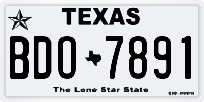 TX license plate BDO7891