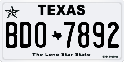 TX license plate BDO7892