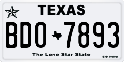 TX license plate BDO7893