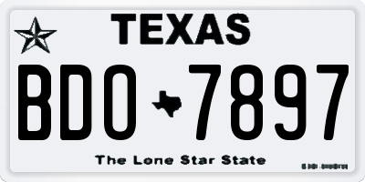 TX license plate BDO7897