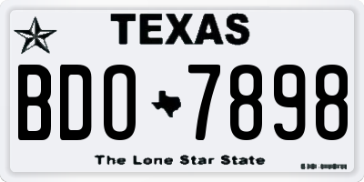 TX license plate BDO7898