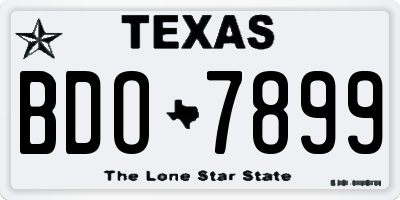 TX license plate BDO7899