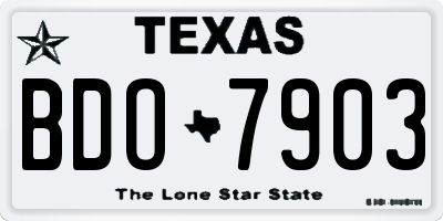 TX license plate BDO7903