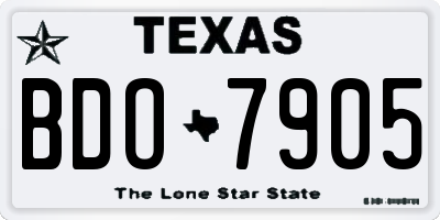 TX license plate BDO7905