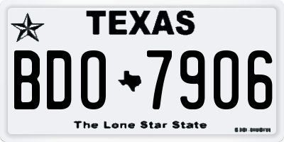 TX license plate BDO7906