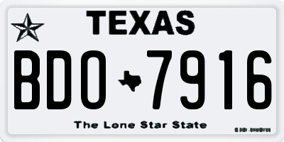 TX license plate BDO7916