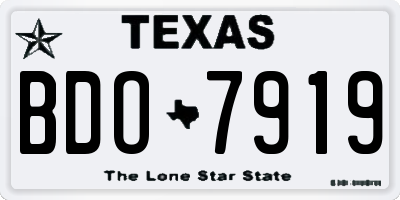 TX license plate BDO7919