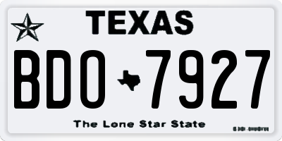 TX license plate BDO7927