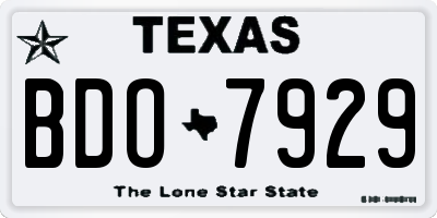 TX license plate BDO7929