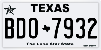 TX license plate BDO7932