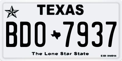 TX license plate BDO7937