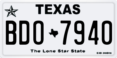 TX license plate BDO7940