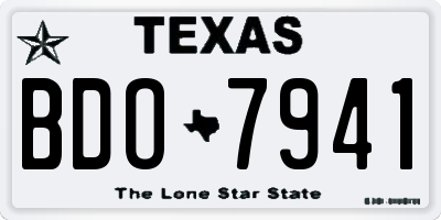 TX license plate BDO7941