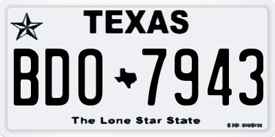 TX license plate BDO7943