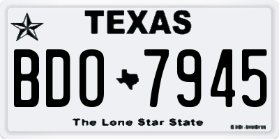 TX license plate BDO7945