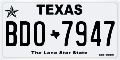 TX license plate BDO7947