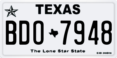 TX license plate BDO7948
